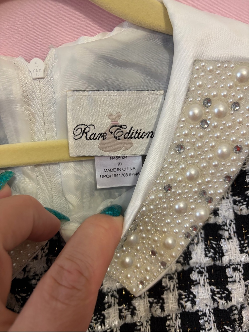 Rare Editions Black & White Tweed Dress size 10 - Picture 2 of 4